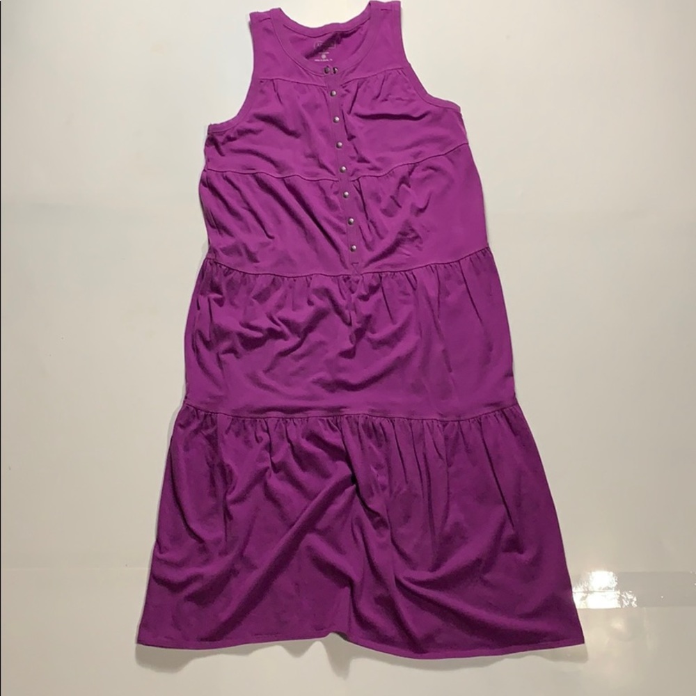 Athleta Purple Tiered Midi Dress Size S